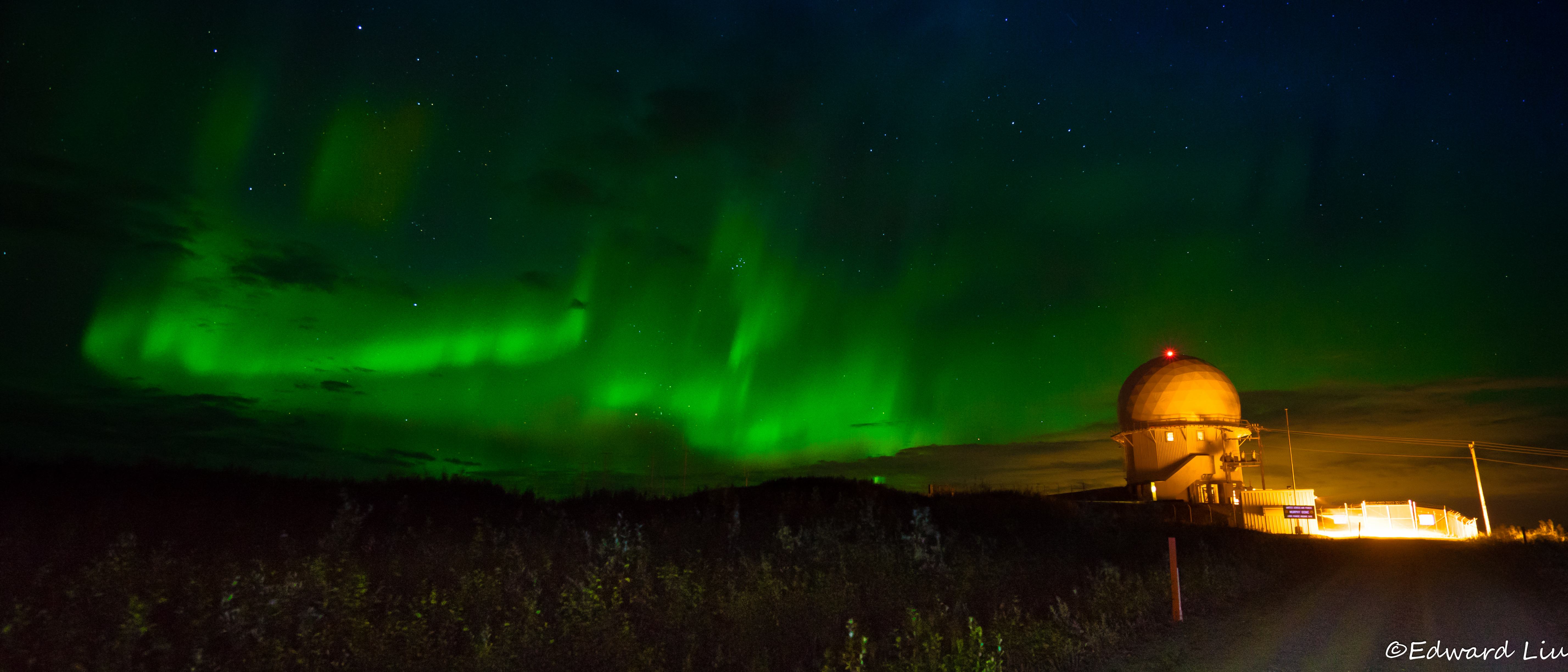 Northern Light over Murphy Dome, Fairbanks, Alaska.